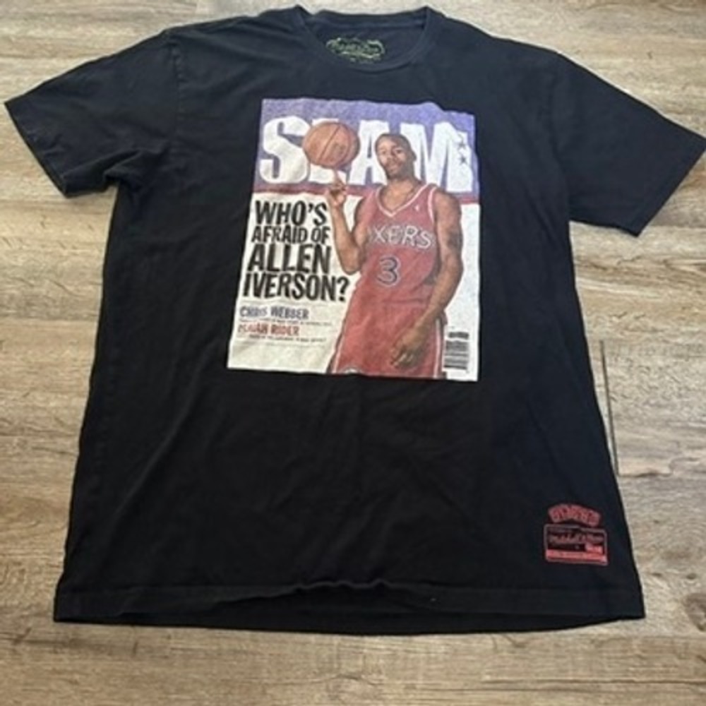 Mitchell & Ness SLAM Allen Iverson Philadelphia 76ers T-Shirt Mens XL Black
